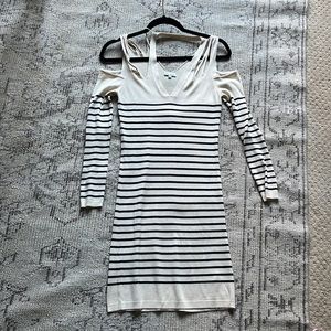 Foley + Corinna striped sweater dress with shoulder cut outs